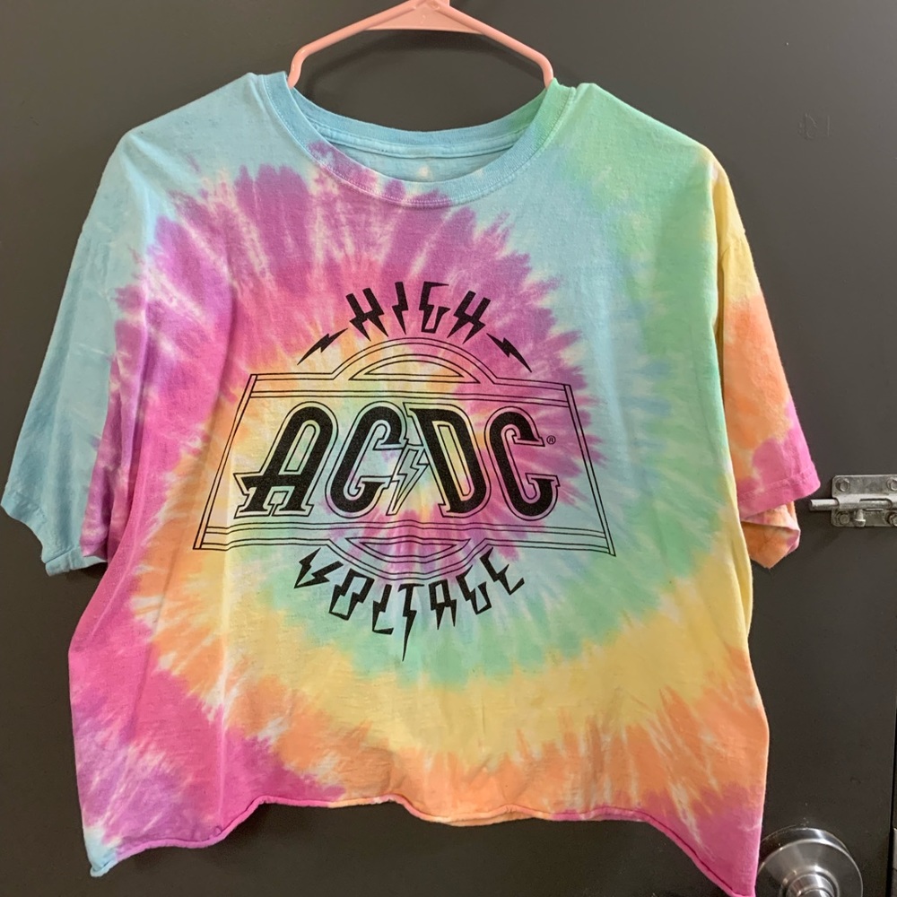 AC/DC tie-dye crop top